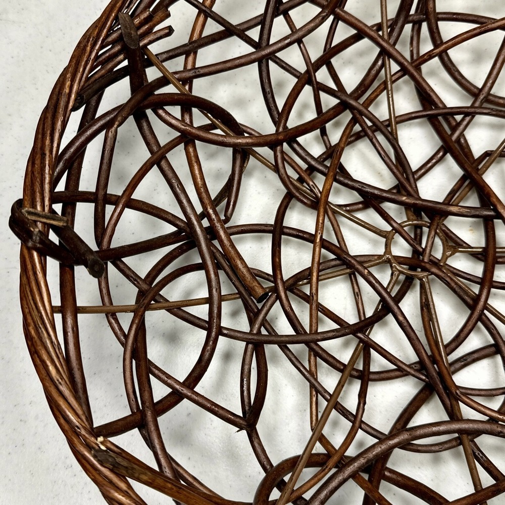 Rustic Basket Dark Vine Woven Wood Base 13"x 3.5" Home Decor Wall Decor‎ - Picture 3 of 7